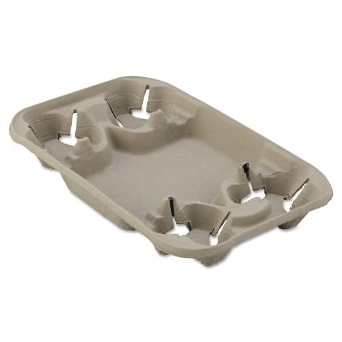 StrongHolder Molded Fiber Cup/Food Tray, Holds 4 Cups, Size 8-22oz